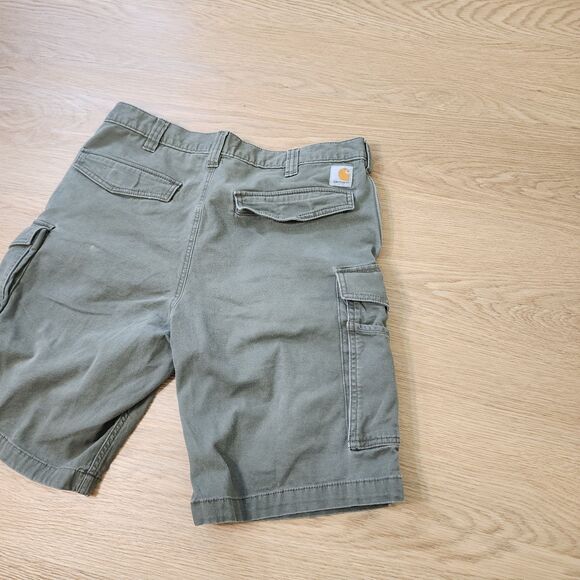 Carhartt Cargo Shorts Mens Size 36 Green Canvas Relaxed Fit Work Casual Utility - Picture 7 of 10